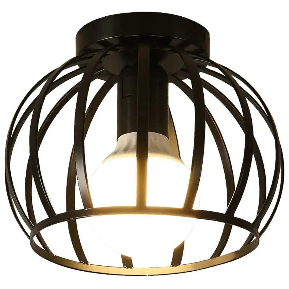 Aurub | Industriële Plafondlamp Zwart met Gouden Accenten – Moderne Plafonnière voor Slaapkamer, Gang & Badkamer