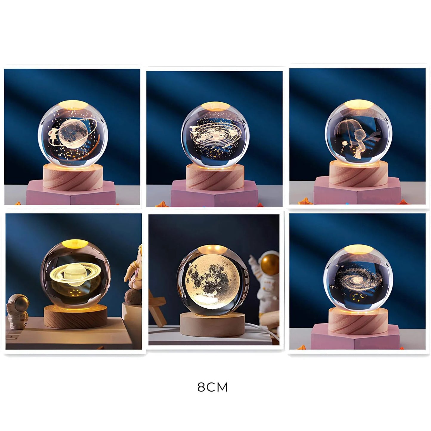 Kristallen Nachtlamp β 3D LED Tafellamp met Meerkleurige Verlichting | Luxe Sfeerlamp