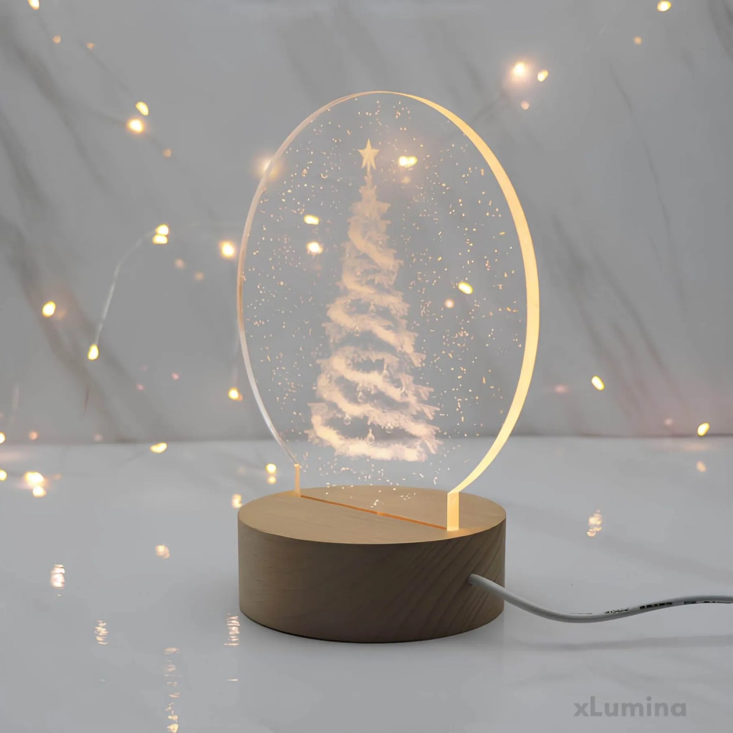 LED kerstboom acryl tafellamp - Klassieke feestelijke verlichting