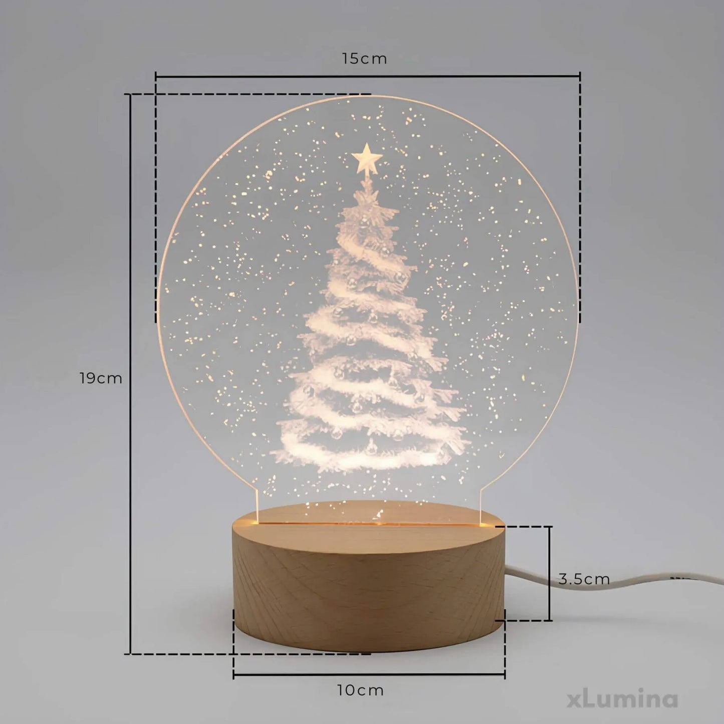 LED kerstboom acryl tafellamp - Klassieke feestelijke verlichting