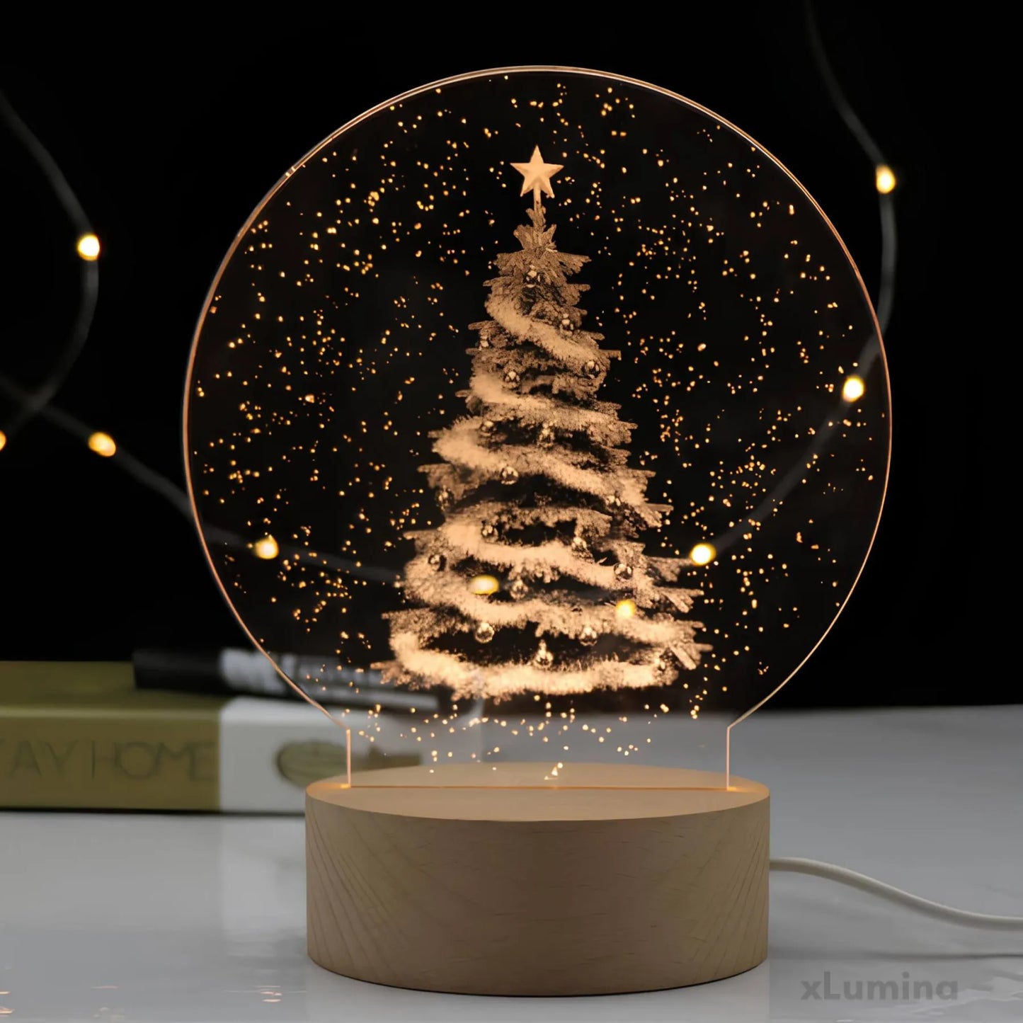 LED kerstboom acryl tafellamp - Klassieke feestelijke verlichting