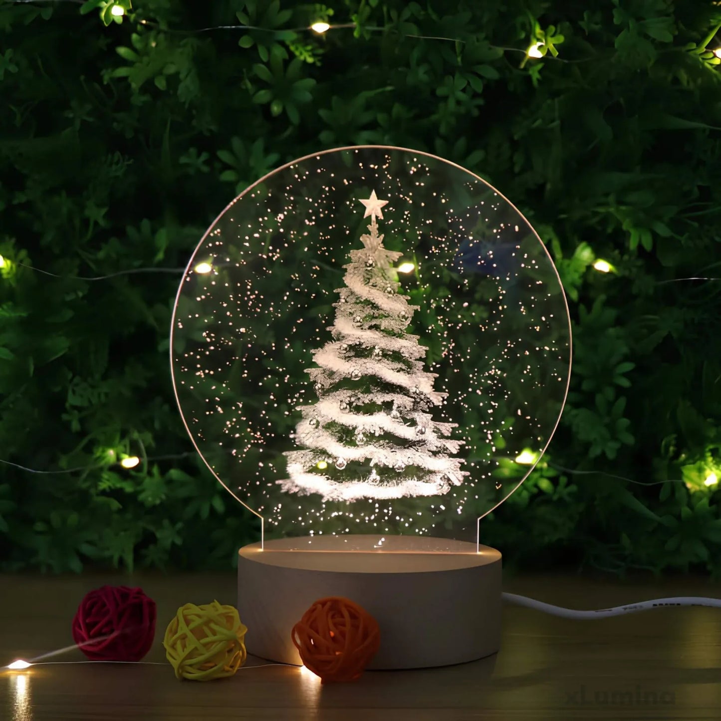 LED kerstboom acryl tafellamp - Klassieke feestelijke verlichting