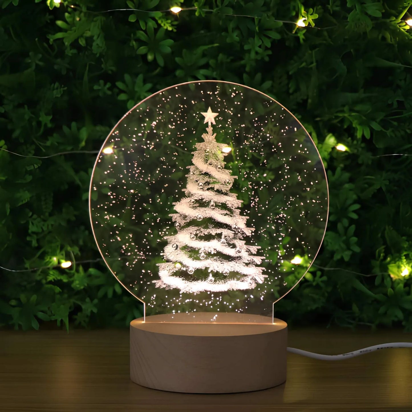 LED kerstboom acryl tafellamp - Klassieke feestelijke verlichting