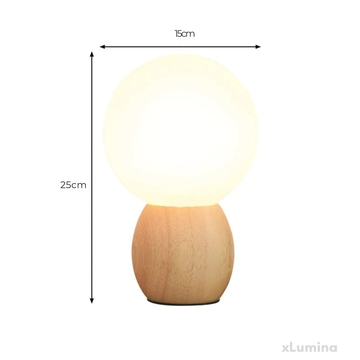 LumiOrb - Orbs bedlampje met houten basis