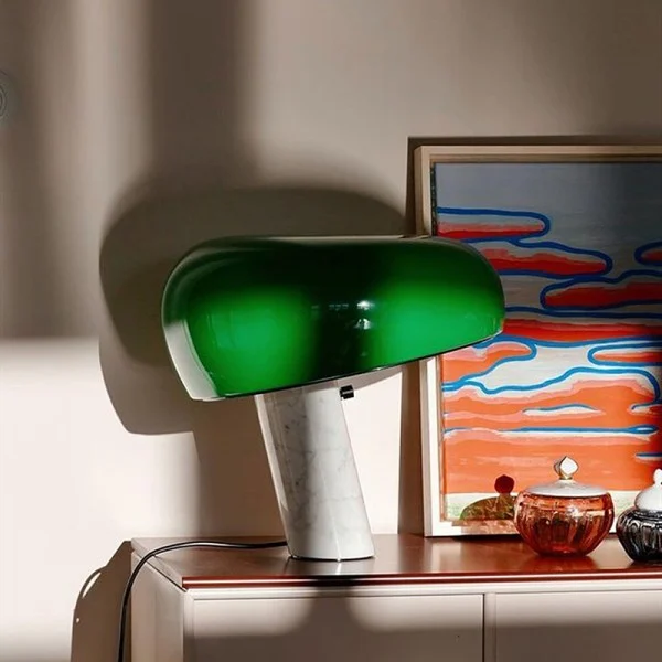 SnoopyLamp | Elegante tafellamp van metaal, glas en marmer