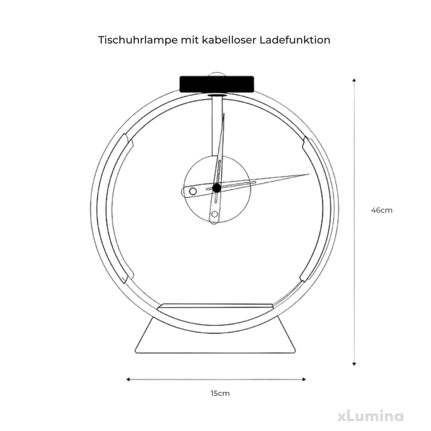 Minimalistische LED tafelkloklamp met draadloze oplaadfunctie