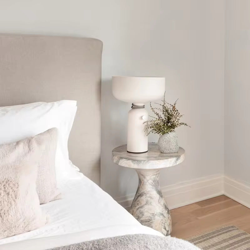 EisBlüte Scandinavische LED Tafellamp | Elegante Nordic Lamp met Vorstglas & Warm Licht voor Woonkamer & Slaapkamer