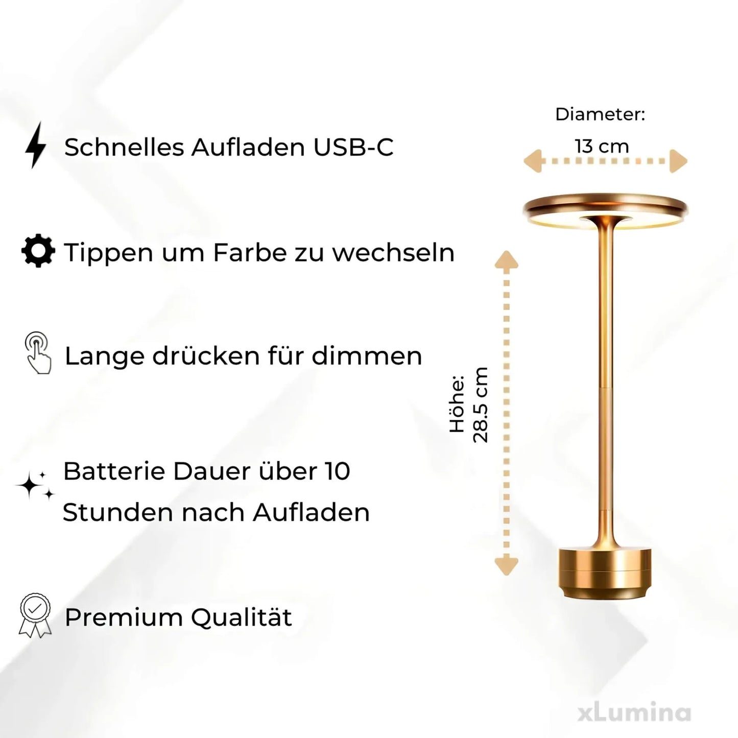 Stockholm LED Tafellamp – Dimbaar, Draadloos, Oplaadbaar, Scandinavisch Design