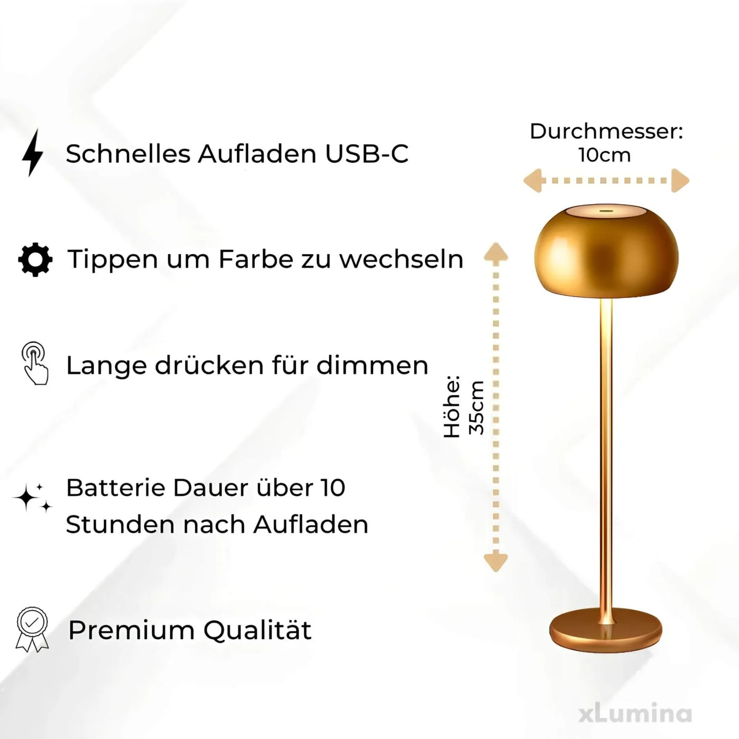 Tokio – Draadloze LED Tafellamp met Touchbediening | Oplaadbaar & Dimbaar