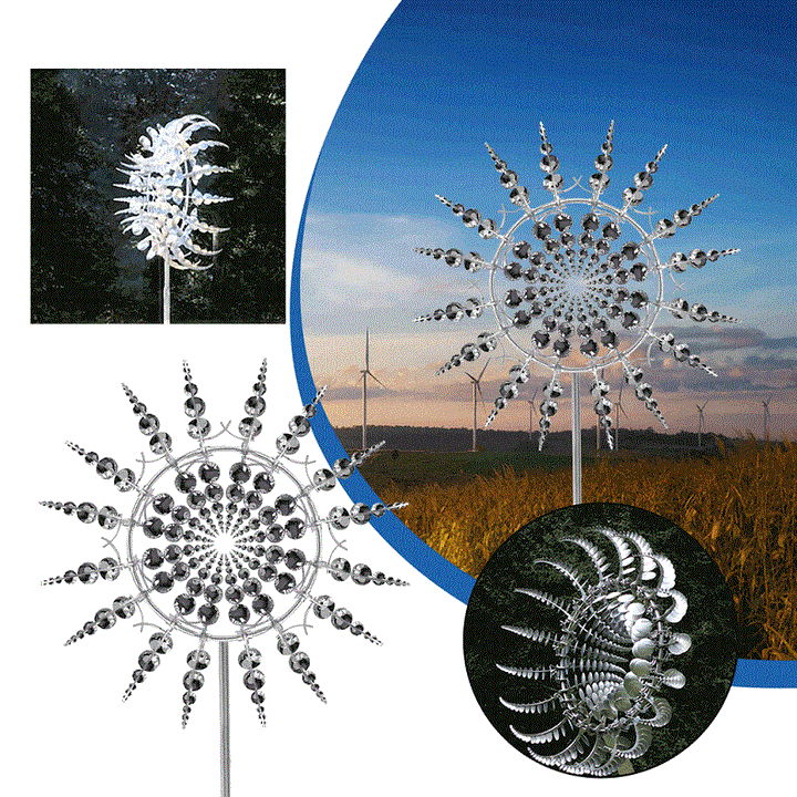 Unieke magische metalen windmolen