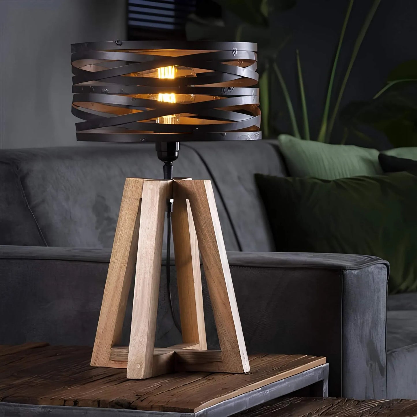 Twist lamp - houten tafellamp