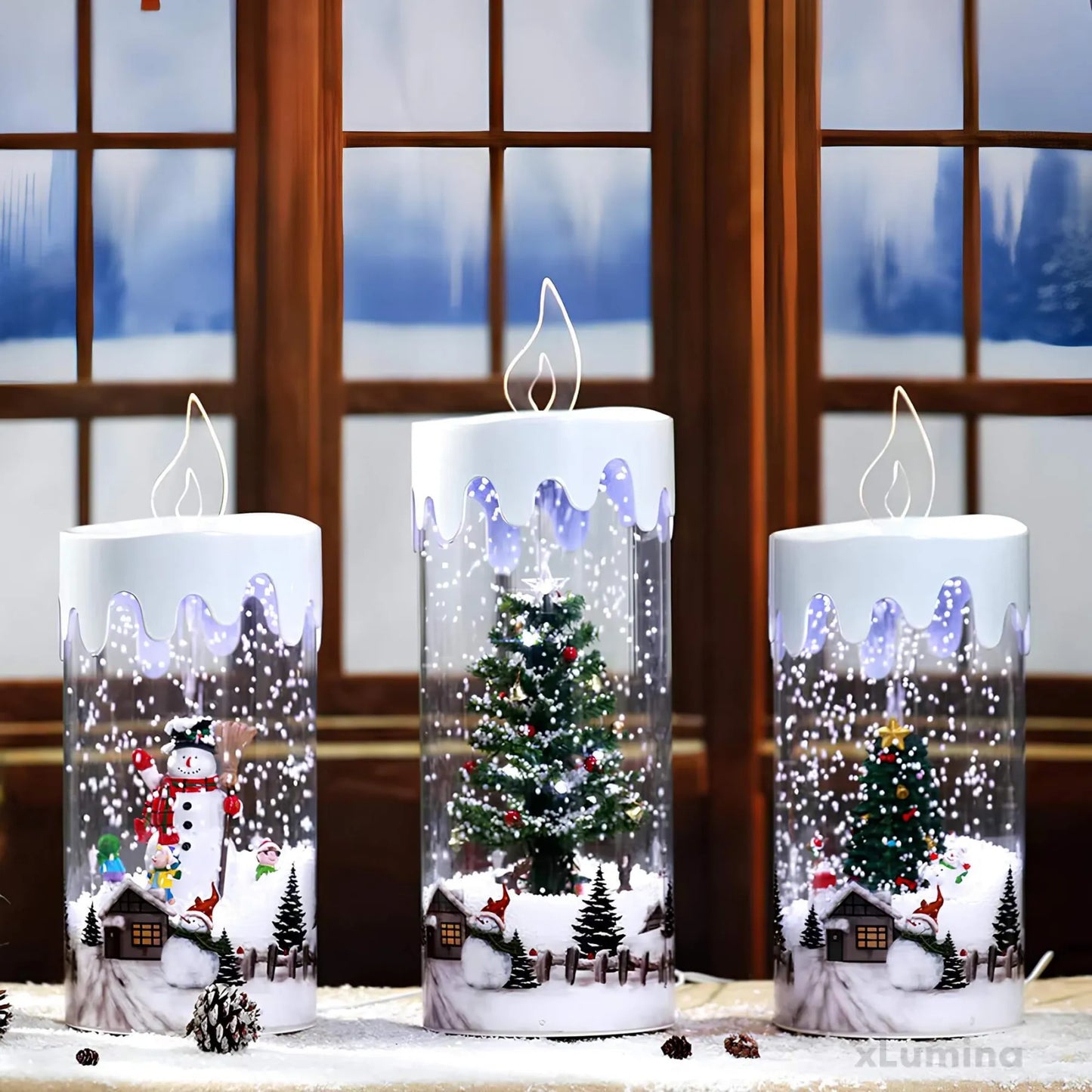 Kerstboom lamp - Sneeuwpop tafellamp