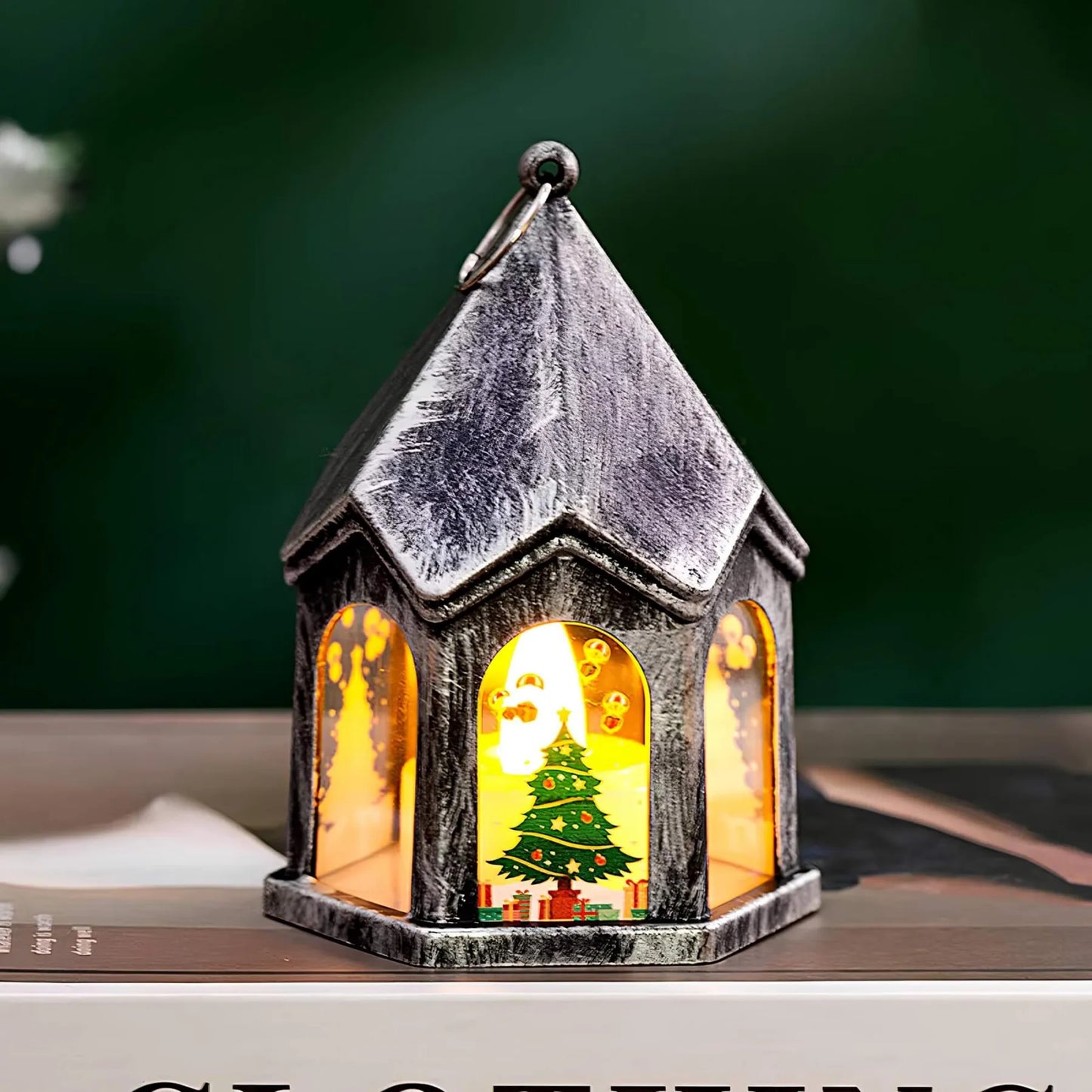 Kerstlantaarn - LED lamp Kerstman