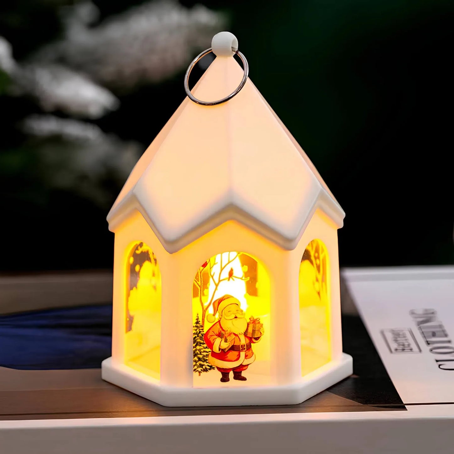 Kerstlantaarn - LED lamp Kerstman