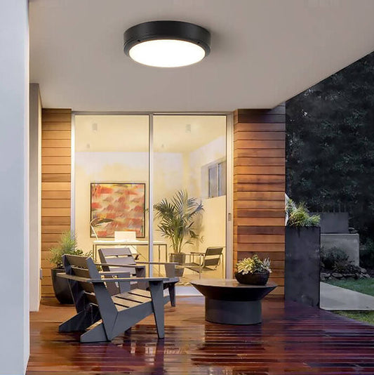 Eenvoudige buiten waterdichte aluminium ronde LED inbouw plafondlamp