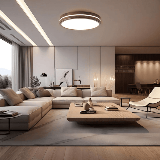 Ronde Houten Plafondlamp