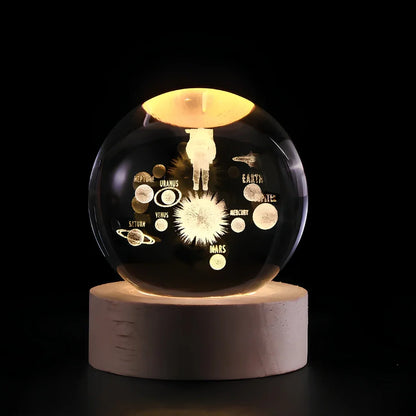 Lichtgevende kristallen bol