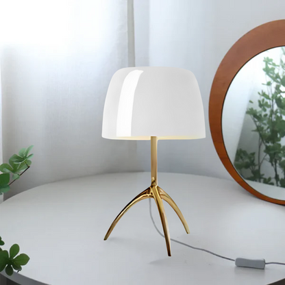 ColourElegance | Stijlvolle tafellamp van glas en roestvrij staal