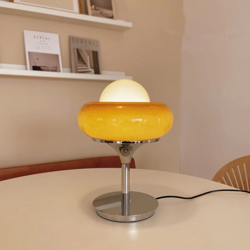 SaturnGlühen Retro Tafellamp & Vloerlamp | Saturnus Design met Glas & IJzer, Bauhaus Stijl, E27 LED Compatibel