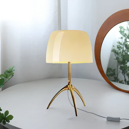 ColourElegance | Stijlvolle tafellamp van glas en roestvrij staal