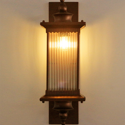 BRAVENO Wandlamp – Vintage Buitenlamp met Rechthoekig Ontwerp – Aluminium & Glas – E27 Fitting