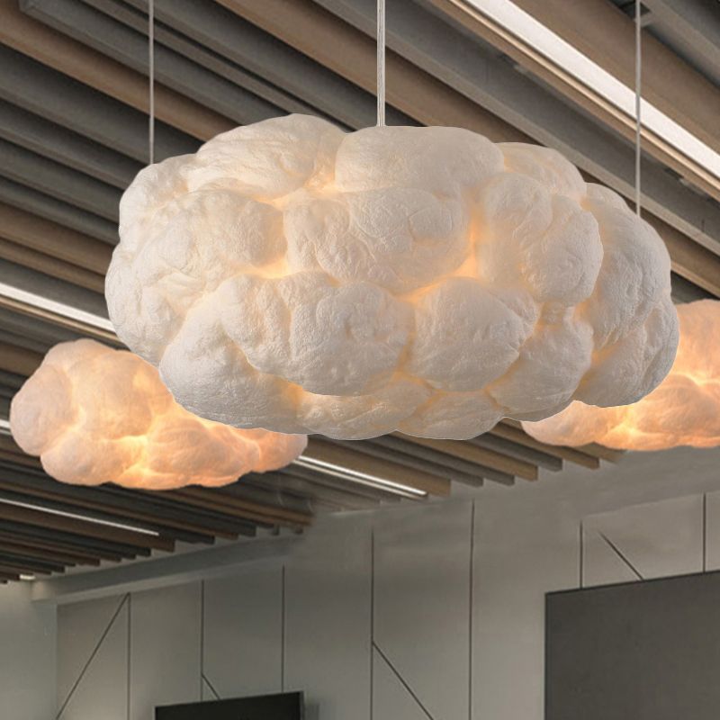 CloudNova - Designer Wolken LED Hanglamp Wit PVC/Katoen