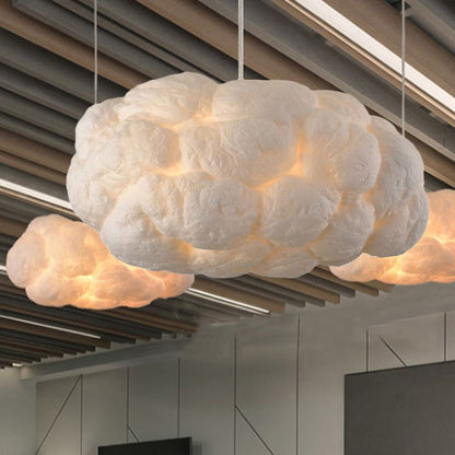 CloudNova - Designer Wolken LED Hanglamp Wit PVC/Katoen