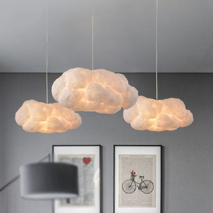 CloudNova - Designer Wolken LED Hanglamp Wit PVC/Katoen