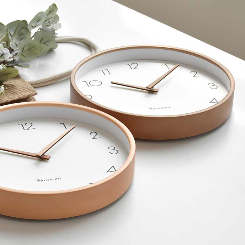 Moderne Houten Wandklok Massief Hout Ontwerp