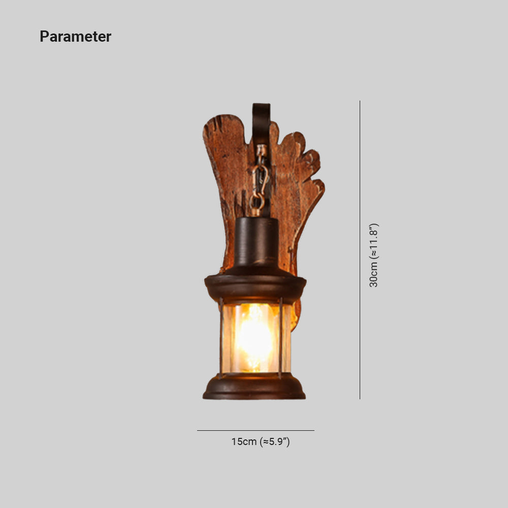 TimberTorch | Rustieke houten wandlamp