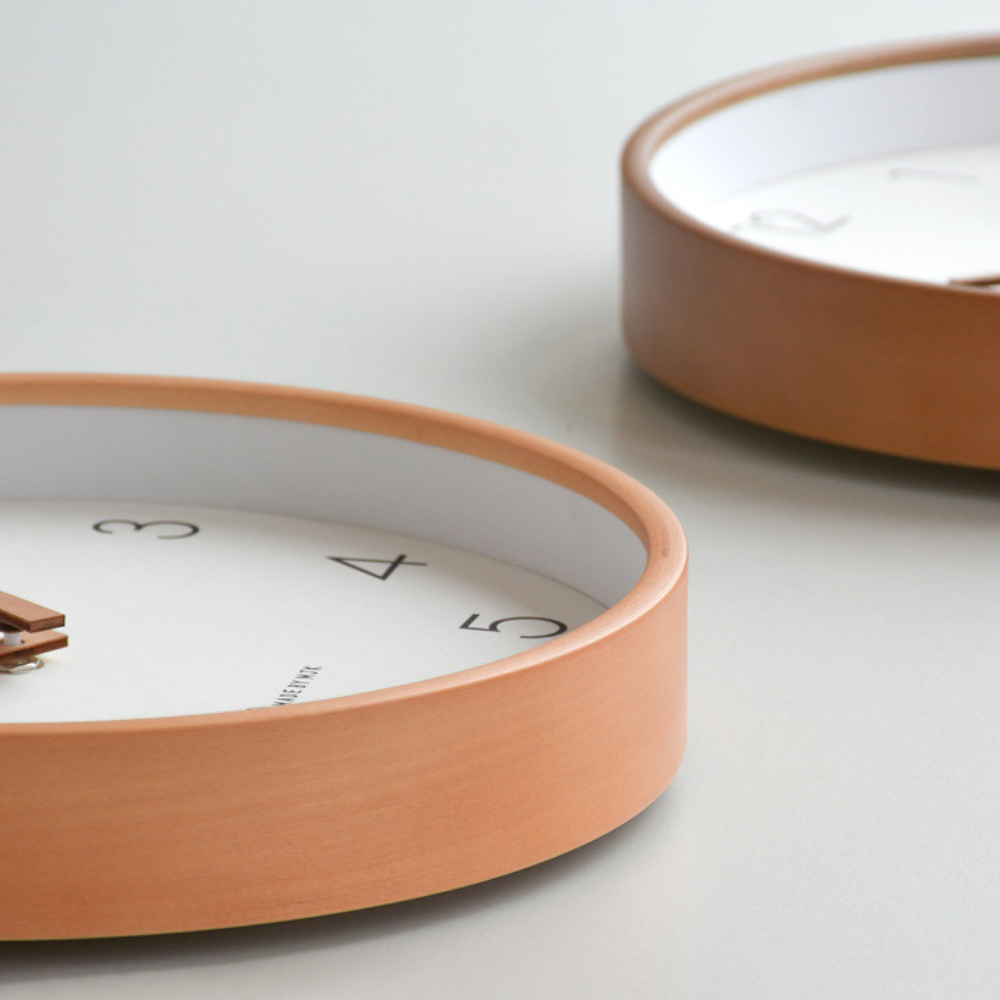 Moderne Houten Wandklok Massief Hout Ontwerp