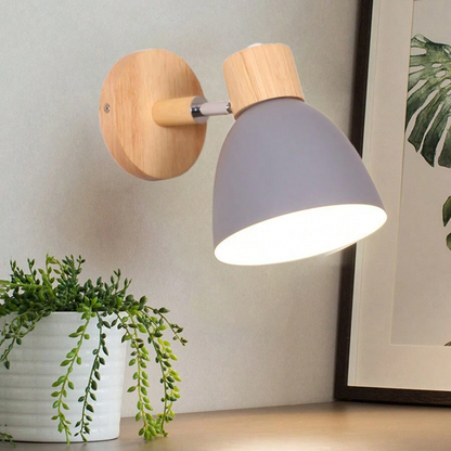 ChromaLux | Elegante Scandinavische houten wandlamp