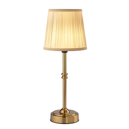 RetroLux LED tafellamp met elegante stoffen kap in vintage design