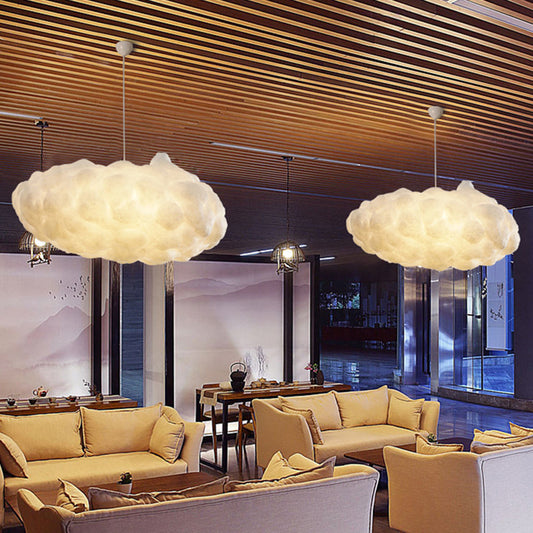 CloudNova - Designer Wolken LED Hanglamp Wit PVC/Katoen