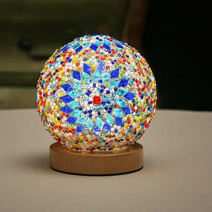 Elegante mozaïek LED lamp | Tafellamp met warme dimfunctie en USB-aansluiting