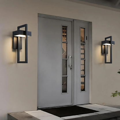 GeoLampe LED Buitenwandlamp | Moderne Waterdichte Wandlamp van Roestvrij Staal voor Tuin, Entree & Balkon