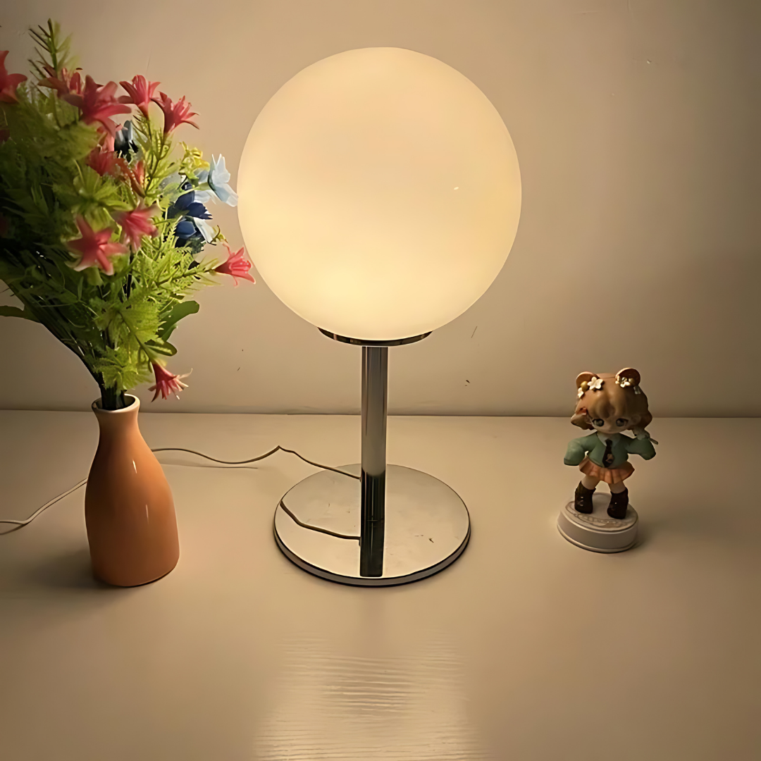 Leuchtelumia Globe Tafellamp | Elegante LED Lamp van Glas met Warm Wit Licht voor Slaapkamer & Woonkamer