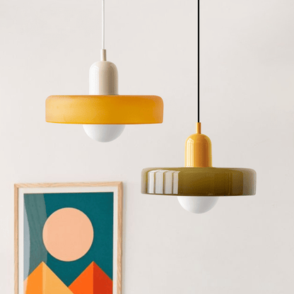 ColorLume | Geometrische Bauhaus Plafondlamp – Glazen Designlamp met Kleurrijke Accenten