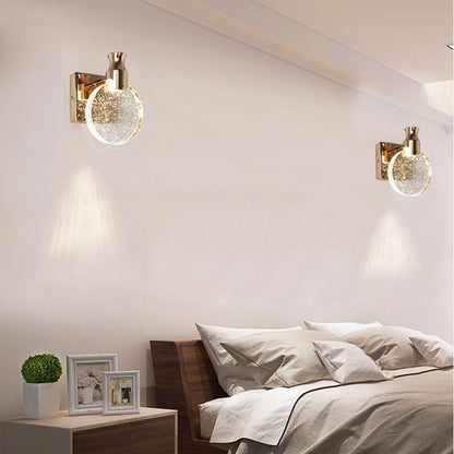 GlintSphere | Ronde kristallen wandlamp
