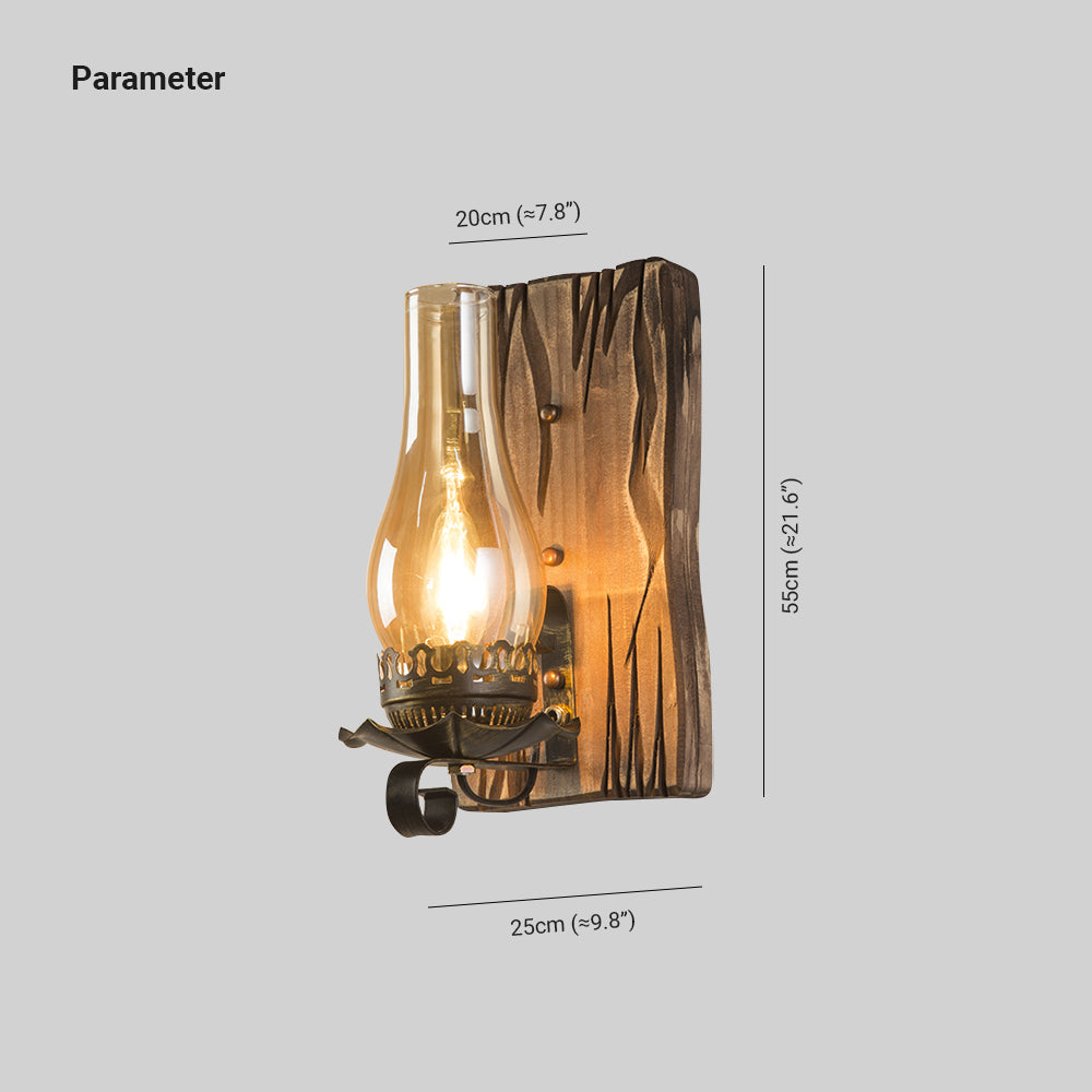 VintageHearth | Klassieke houten wandlamp