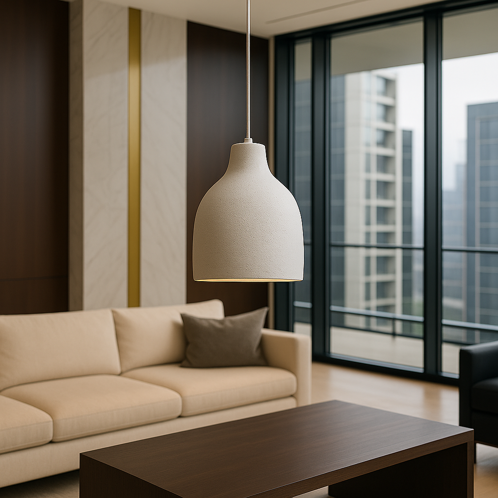TERRALUNA Hanglamp – Minimalistisch Design van Cement met Warme LED Verlichting