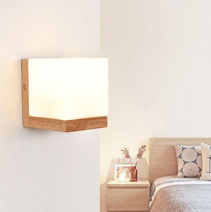 CubeGlow | Moderne houten wandlamp