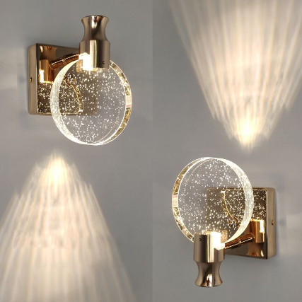 GlintSphere | Ronde kristallen wandlamp