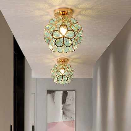 Artistieke Glazen Plafondlamp met Bloemmotief - FlowerHall