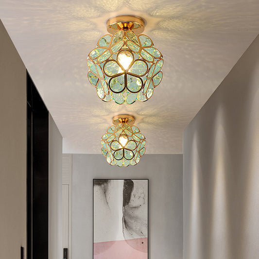 Artistieke Glazen Plafondlamp met Bloemmotief - FlowerHall