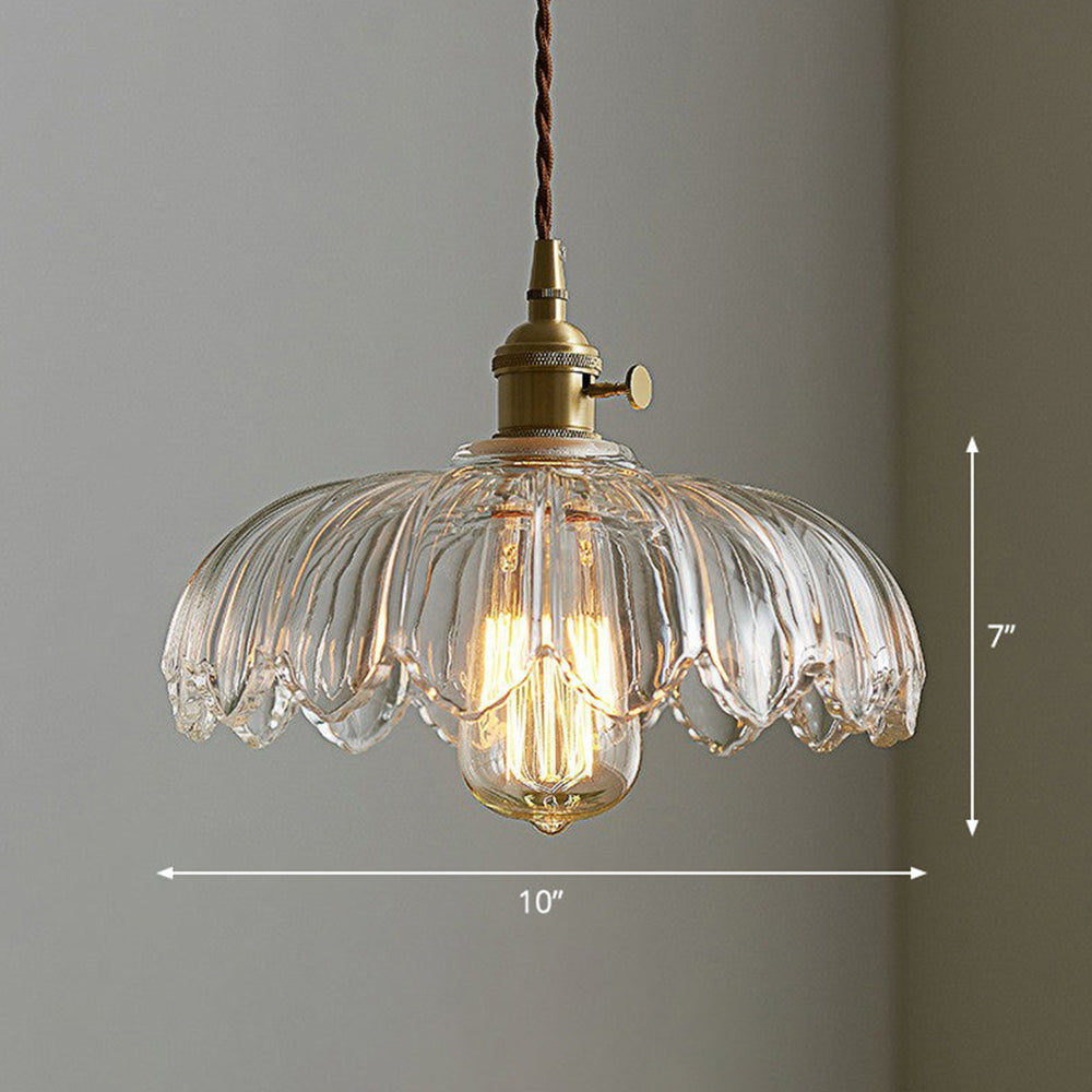 Vintage geglazuurde bloem hanglamp