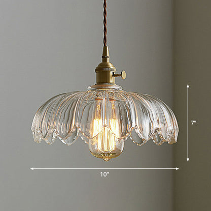 Vintage geglazuurde bloem hanglamp