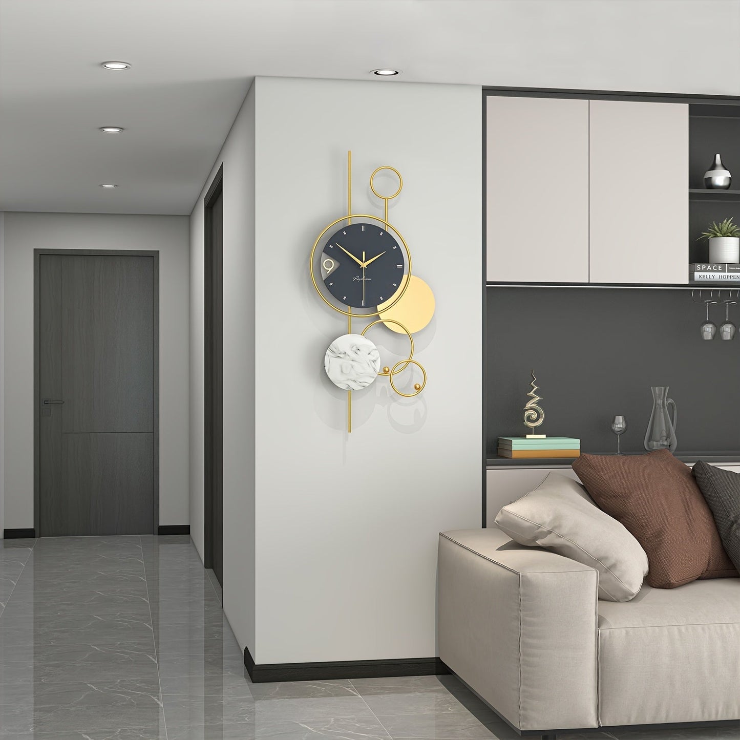 Ornari | Moderne Gouden Metalen Wandklok