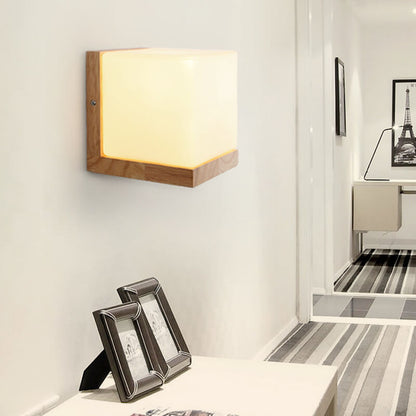 CubeGlow | Moderne houten wandlamp
