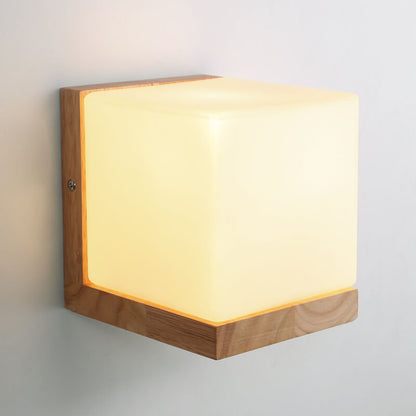 CubeGlow | Moderne houten wandlamp